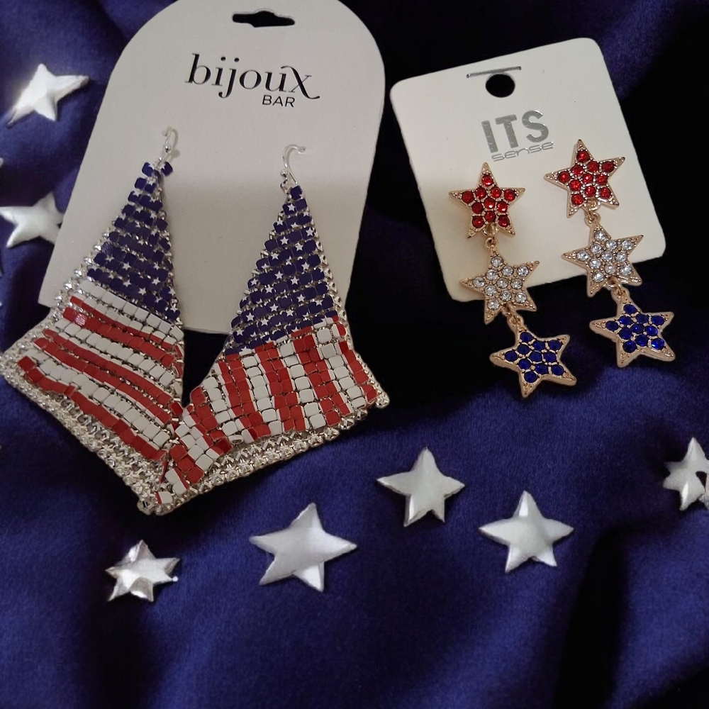 Patriotic Star Earrings Set